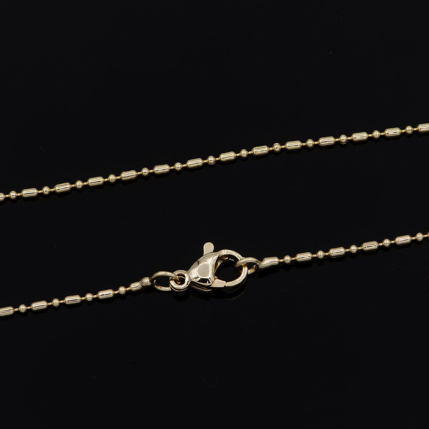 1pc 19.8'' Ready to Use 16K Rosy Gold Bead Necklace Chain, Layering Beaded Chain, Dainty Beaded Necklace, For Chain Necklace, 905