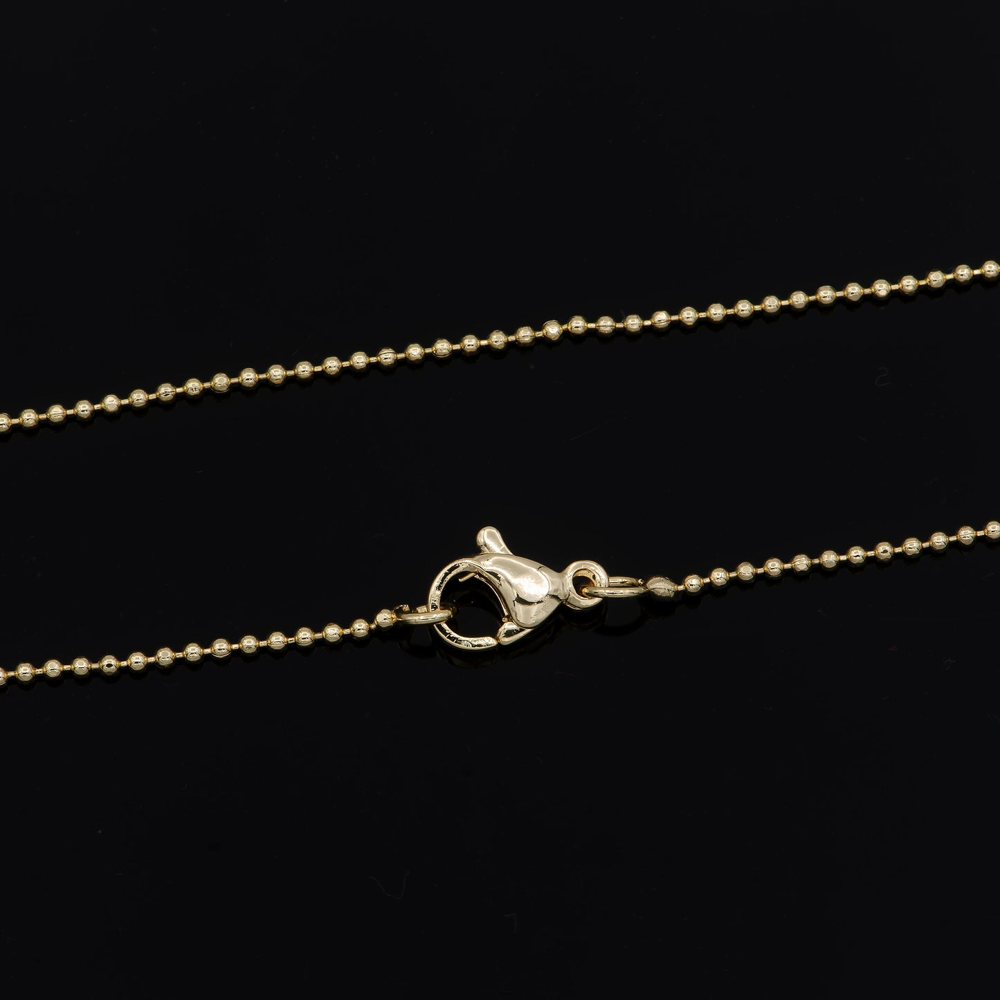 1pc 17.8'' Ready to Use 16K Light Gold Beads Necklace Chain, Layering Ball Chain Dainty Necklace, For Necklace Making, 907