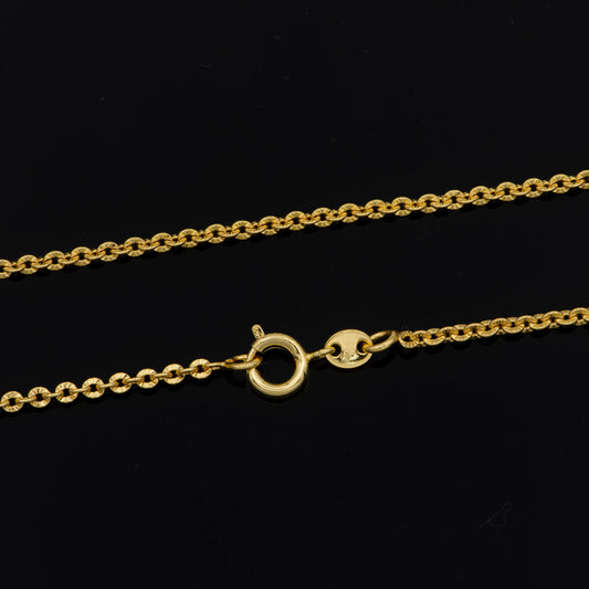 17.5'' Ready to Use 24K Sunburst Goldplated Rolo Necklace Chain,Layering Rolo Chain Unique Necklace, For Pendant Charm Necklace Making, 14
