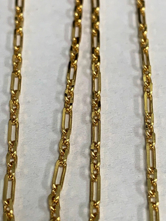 Limited Quantity 1pc 29.5"+2" extender Ready to Use Gold Rolo Chain, paperclip Chain Necklace, For Pendant Charm Necklace, 0008