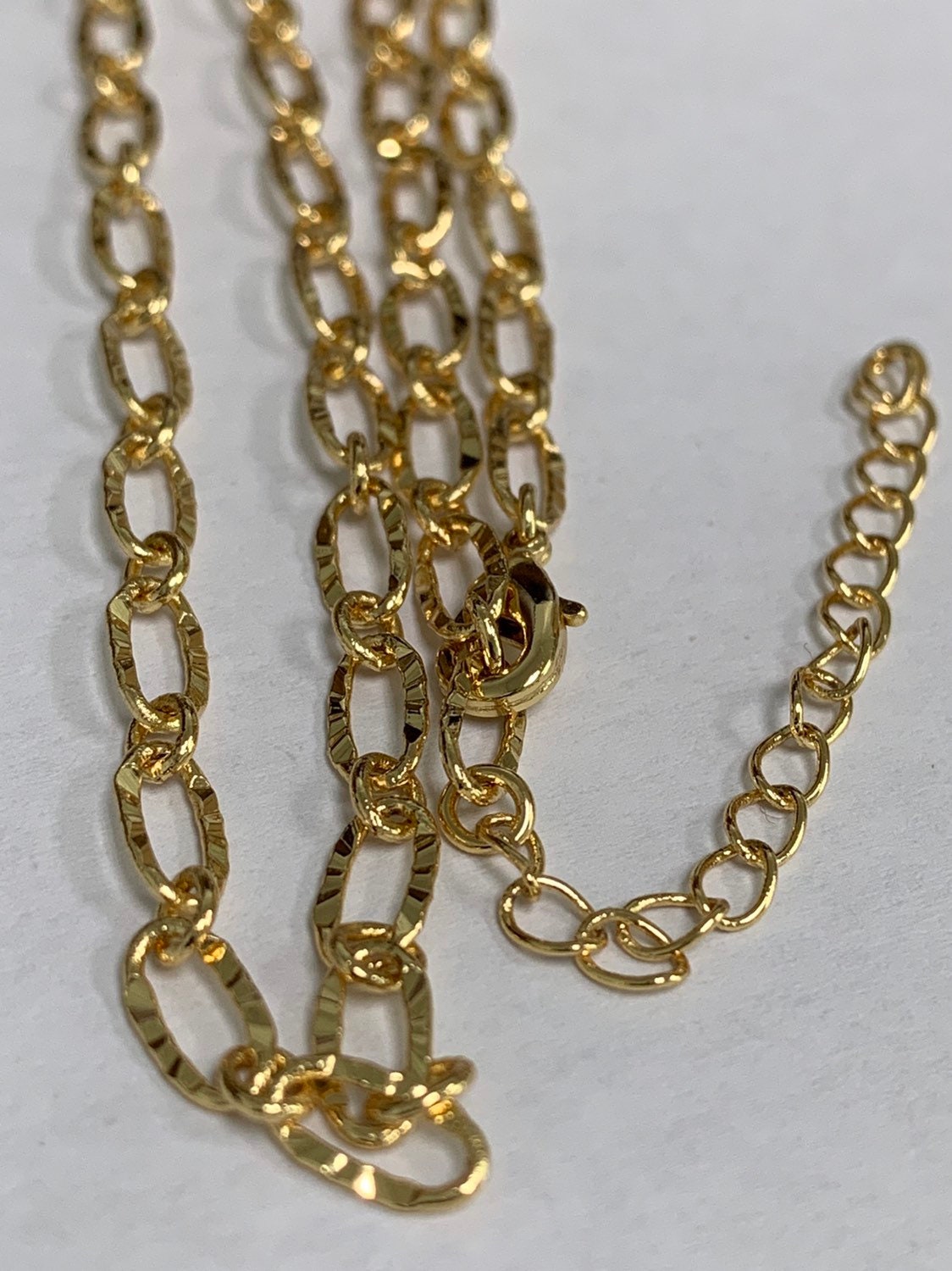 Limited Quantity 1pc 29.5"+2" extender Ready to Use 14K Gold Rolo Chain, paperclip Chain Necklace, For Pendant Charm Necklace, 0009