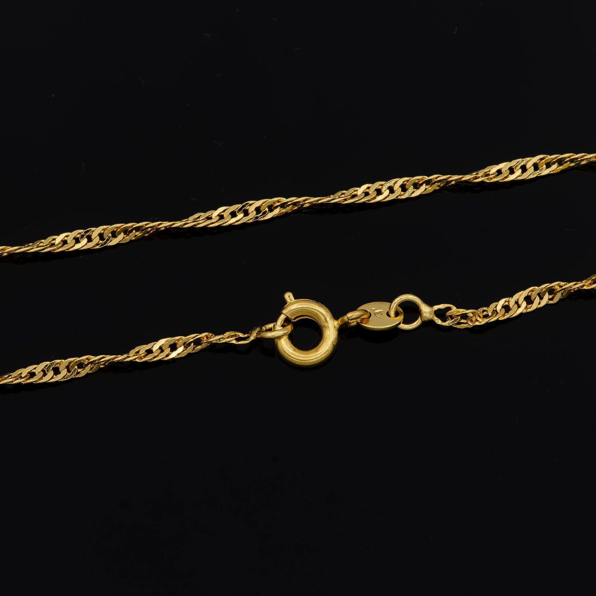 1pc 20'' Ready to Use 24K Singapore Necklace Chain, Layering Spiral Chain Dainty Necklace, Perfect for Pendant Necklace, 926