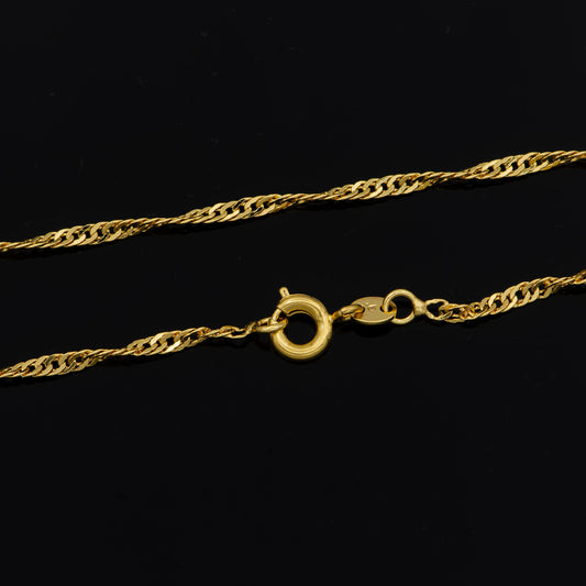 1pc 20'' Ready to Use 24K Singapore Necklace Chain, Layering Spiral Chain Dainty Necklace, Perfect for Pendant Necklace, 926