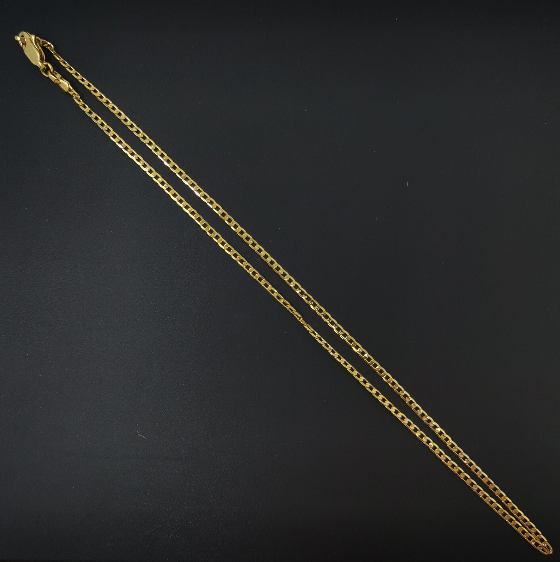 1pc 19.7'' Ready to Use 24K Gold Cuban Curb Necklace Chain,Layering Curb Chain Dainty Necklace, For Pendant Charm Necklace, 821