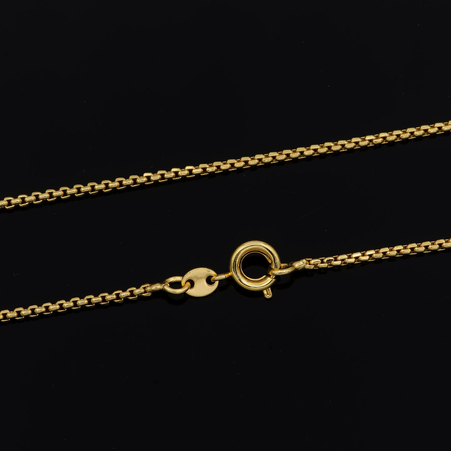 1pc 23.7'' x 1.6mm thickness ready to wear 24KGold Rolo Box Chain Necklace, Layering Dainty Box Chain For Jewelry Making Charm, 808