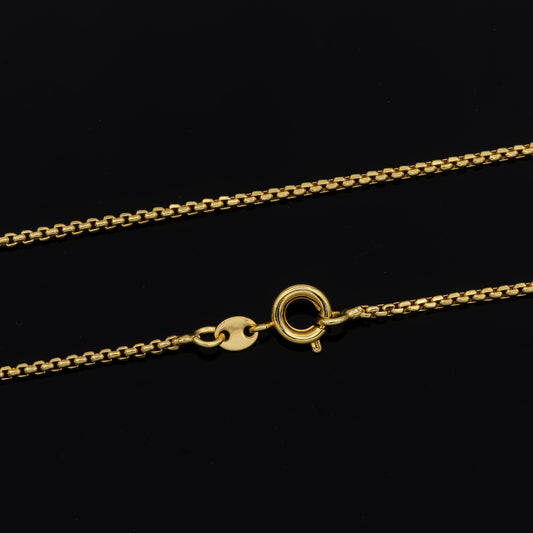 1pc 23.7'' x 1.6mm thickness ready to wear 24KGold Rolo Box Chain Necklace, Layering Dainty Box Chain For Jewelry Making Charm, 808
