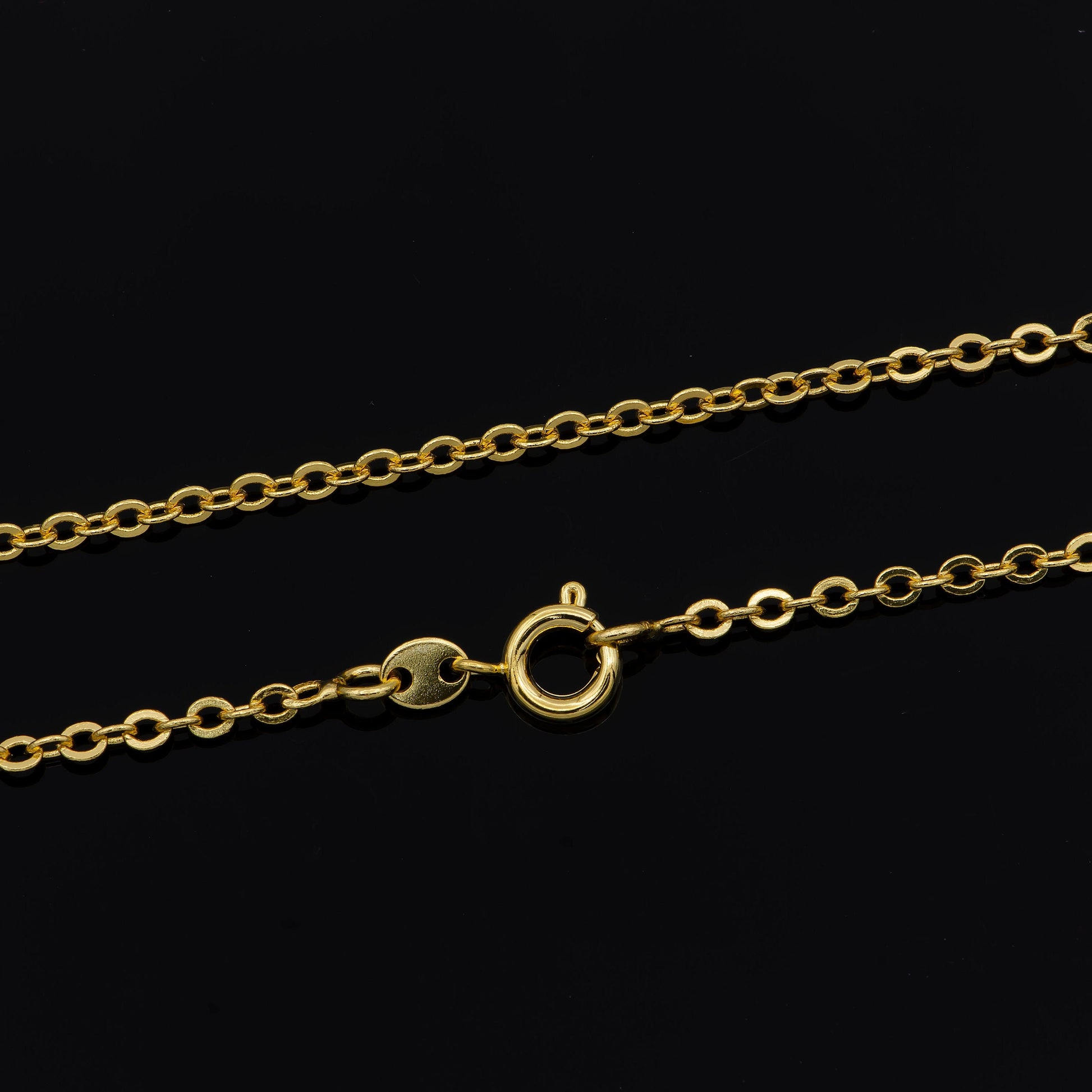 1pc 19.6'' Ready to Use 24K Gold Rolo Necklace Chain, Layering Rolo Chain Simple Necklace, For Pendant Charm Necklace Making, 939