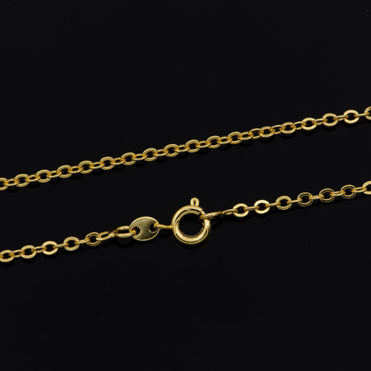 1pc 19.6'' Ready to Use 24K Gold Rolo Necklace Chain, Layering Rolo Chain Simple Necklace, For Pendant Charm Necklace Making, 939