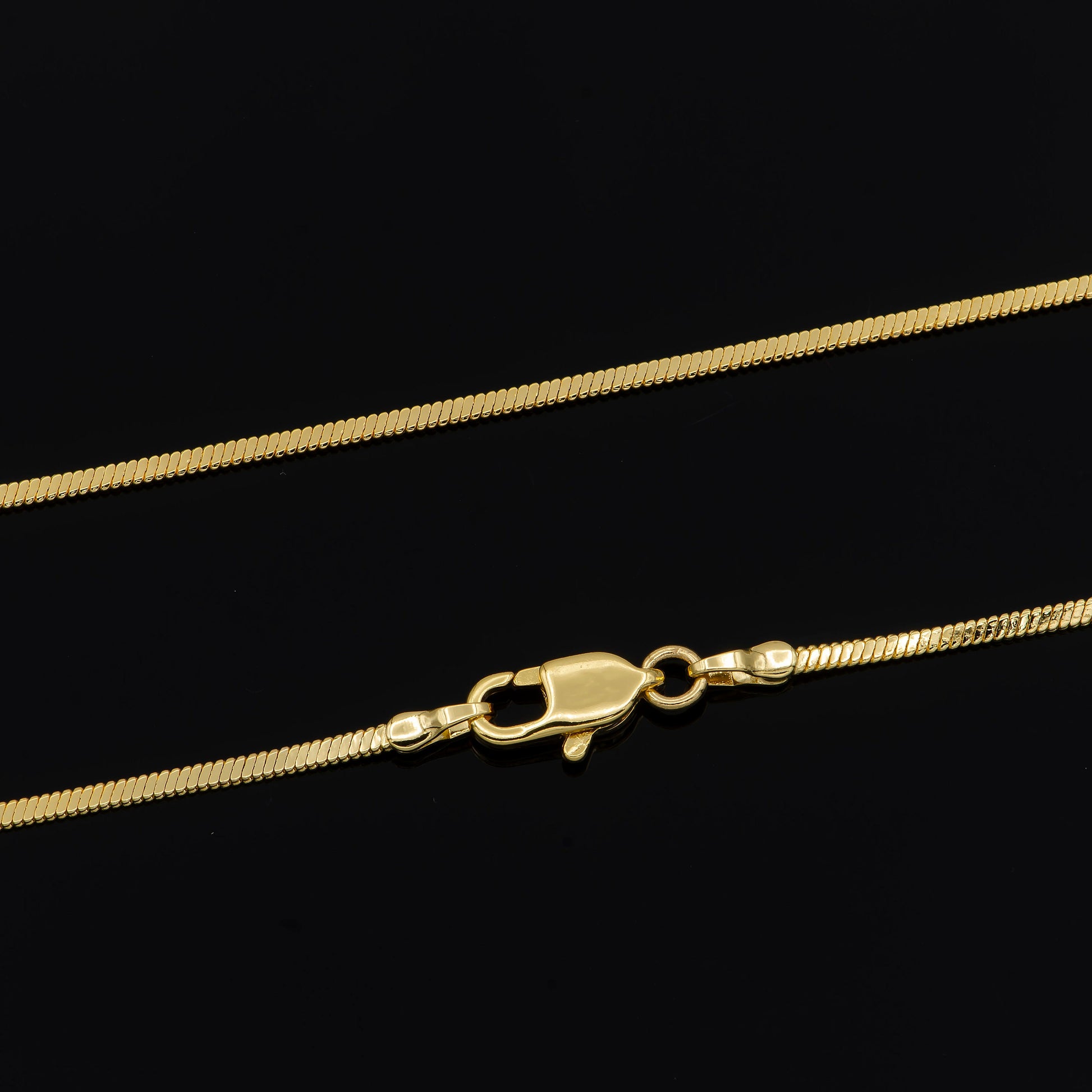 1pc 16'' Ready to Use 24K Gold Cocoon Necklace Chain,Layer Flat Snake Chain Dainty Necklace, For Pendant Charm Necklace Making, 945