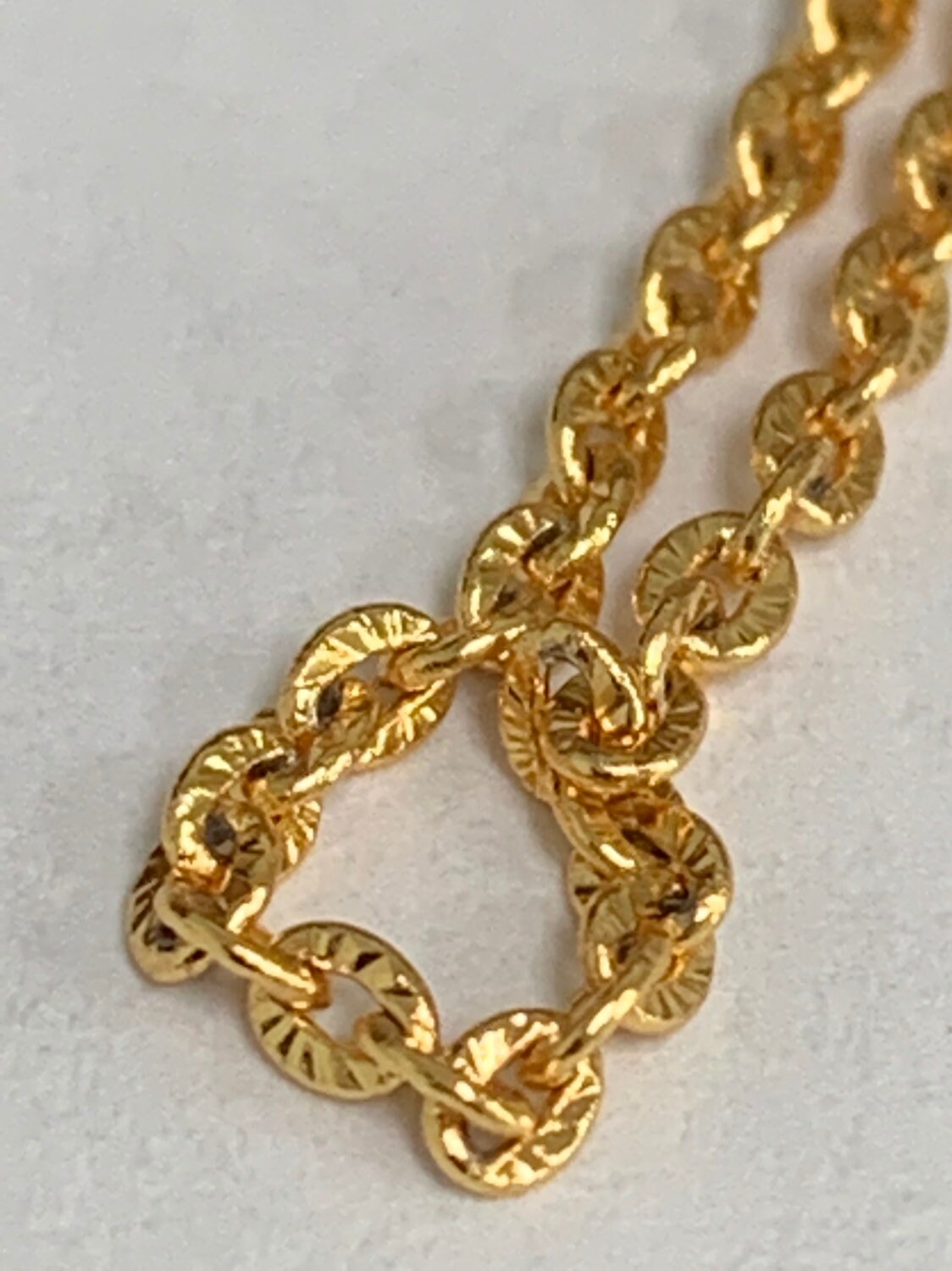 17.5'' Ready to Use 24K Sunburst Goldplated Rolo Necklace Chain,Layering Rolo Chain Unique Necklace, For Pendant Charm Necklace Making, 14