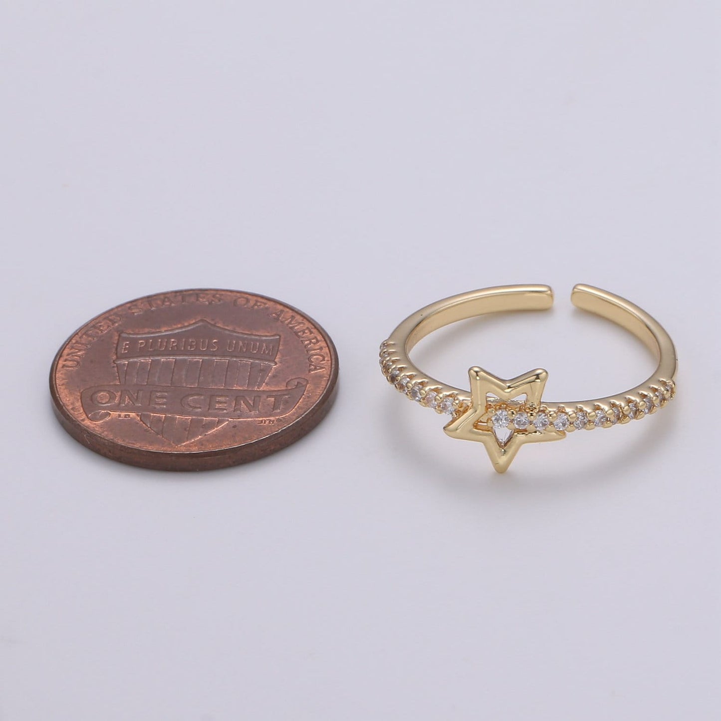 1pc Star of the Universe 18k Gold Ring, CZ Milkyway Adjustable Gold Ring, Simple Ring,Circle Ring- R-490