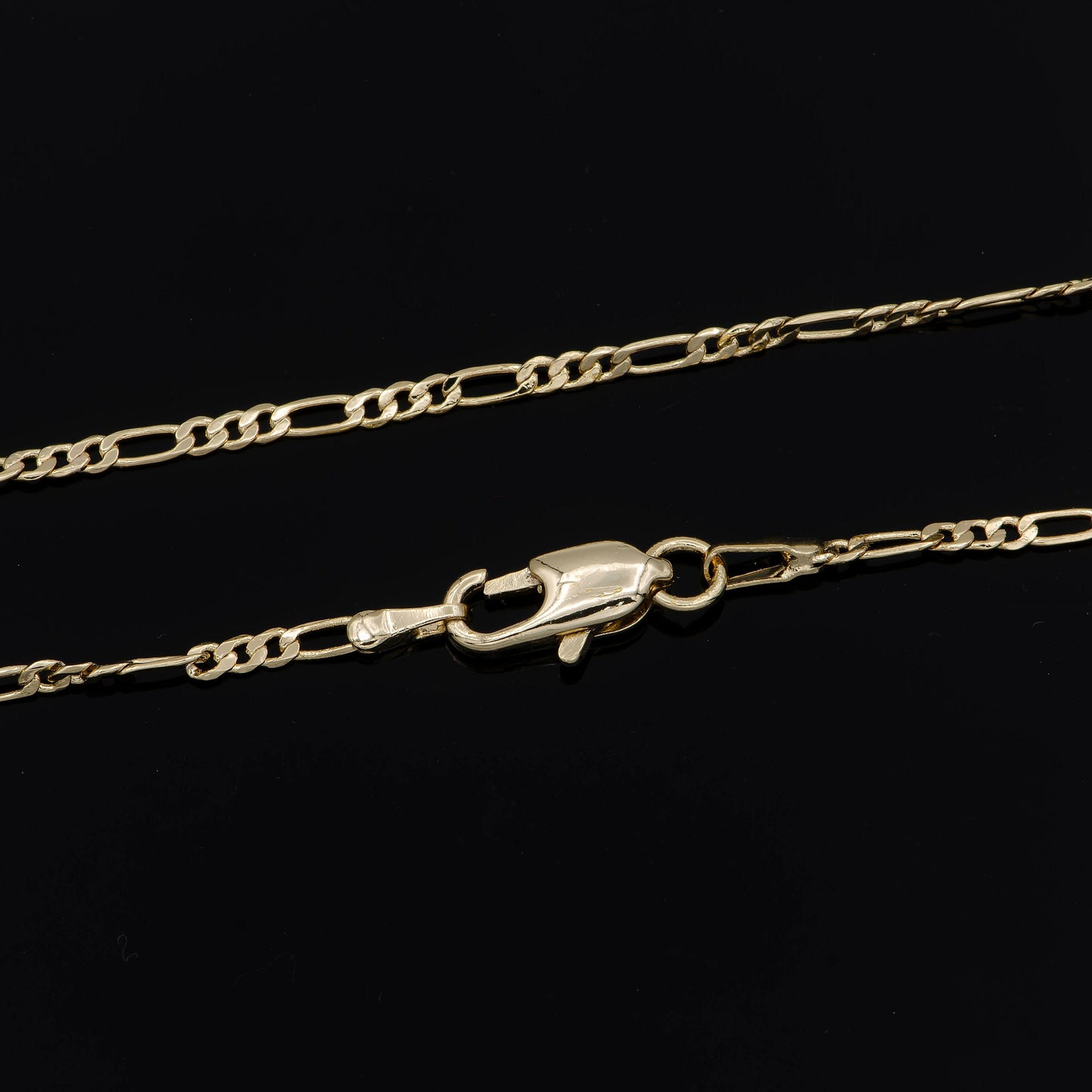 1pc 17.5'' Ready to Use 24k Gold Figaro Necklace Chain, Layering Figaro Chain Dainty Necklace, Perfect for Pendant Charm, 180