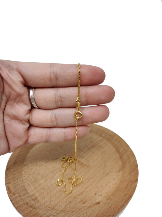 1pc 18'' ready to wear Gold Square Box Chain Necklace, Layering Dainty Box Chain For Jewelry Making with Pendant Charm ,968