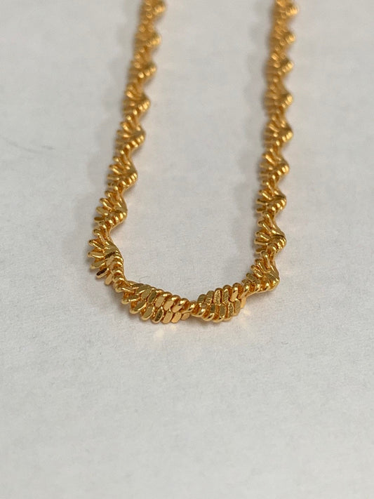 1pc 17'' Ready to Use 24K Gold Singapore Necklace Chain, Layering Spiral Chain Dainty Necklace, Perfect for Pendant Necklace, 975