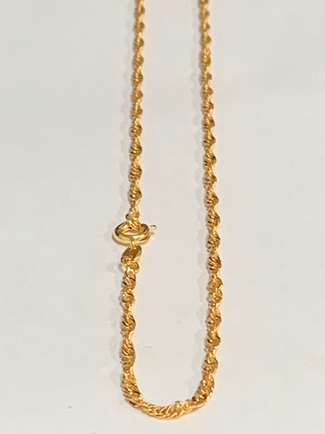 1pc 23.9'' Ready to Use 24k Singapore Necklace Chain, Layering Spiral Chain Dainty Necklace, Perfect for Pendant Necklace, 976