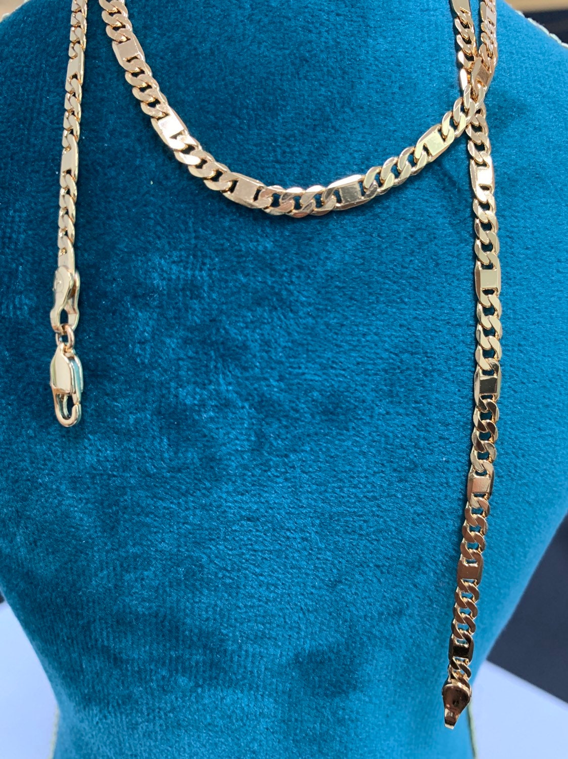 1pc 19.5' Ready to Use 24K Gold Sequence Rolo Necklace Chain, Layering Rolo Chain Necklace, For Pendant Charm Necklace Making,977