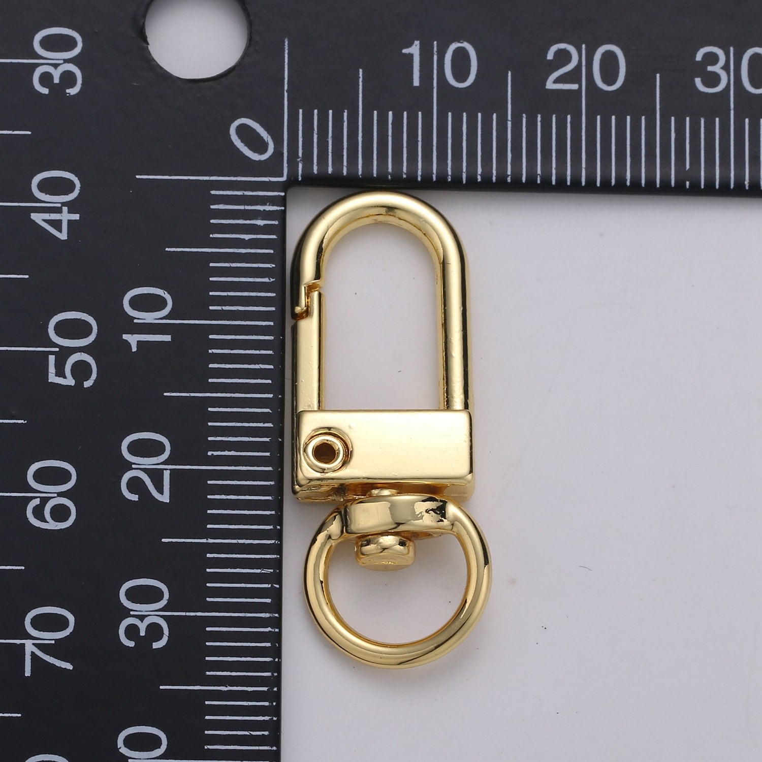 1pc Wholesale Push Spring Ring Gold Key Holder Ring for Jewelry Necklace Bracelet, Bag Charm Making, Size 34mmx14mm, SUPP-958, 959