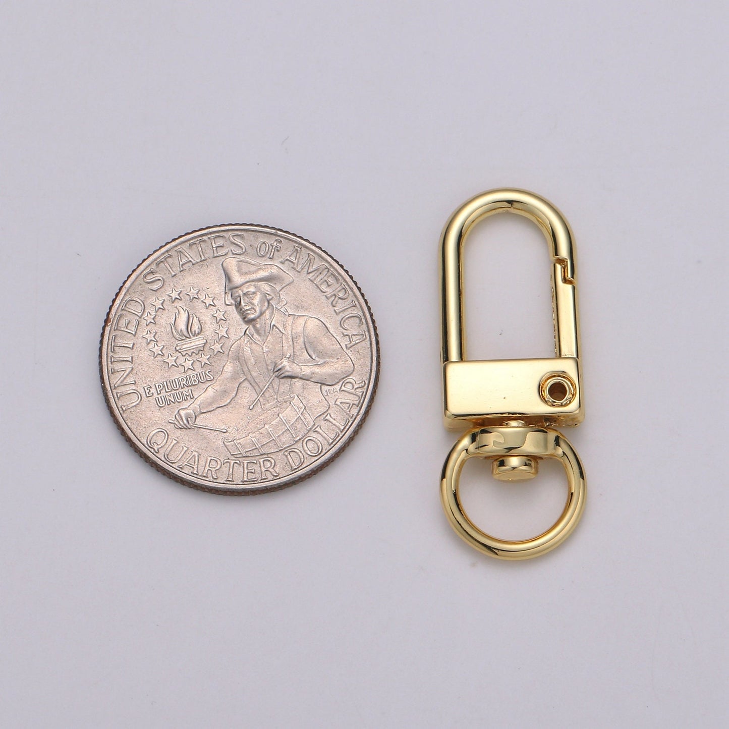 1pc Wholesale Push Spring Ring Gold Key Holder Ring for Jewelry Necklace Bracelet, Bag Charm Making, Size 34mmx14mm, SUPP-958, 959