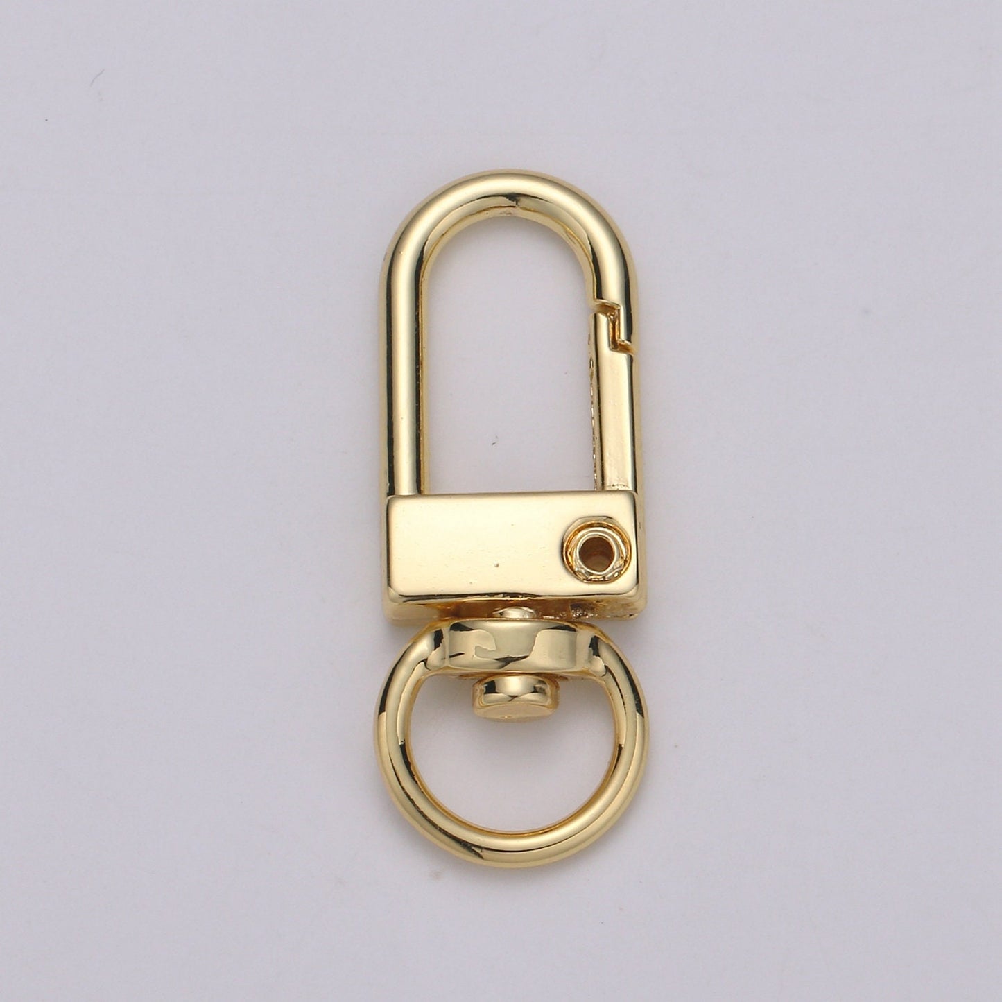 1pc Wholesale Push Spring Ring Gold Key Holder Ring for Jewelry Necklace Bracelet, Bag Charm Making, Size 34mmx14mm, SUPP-958, 959