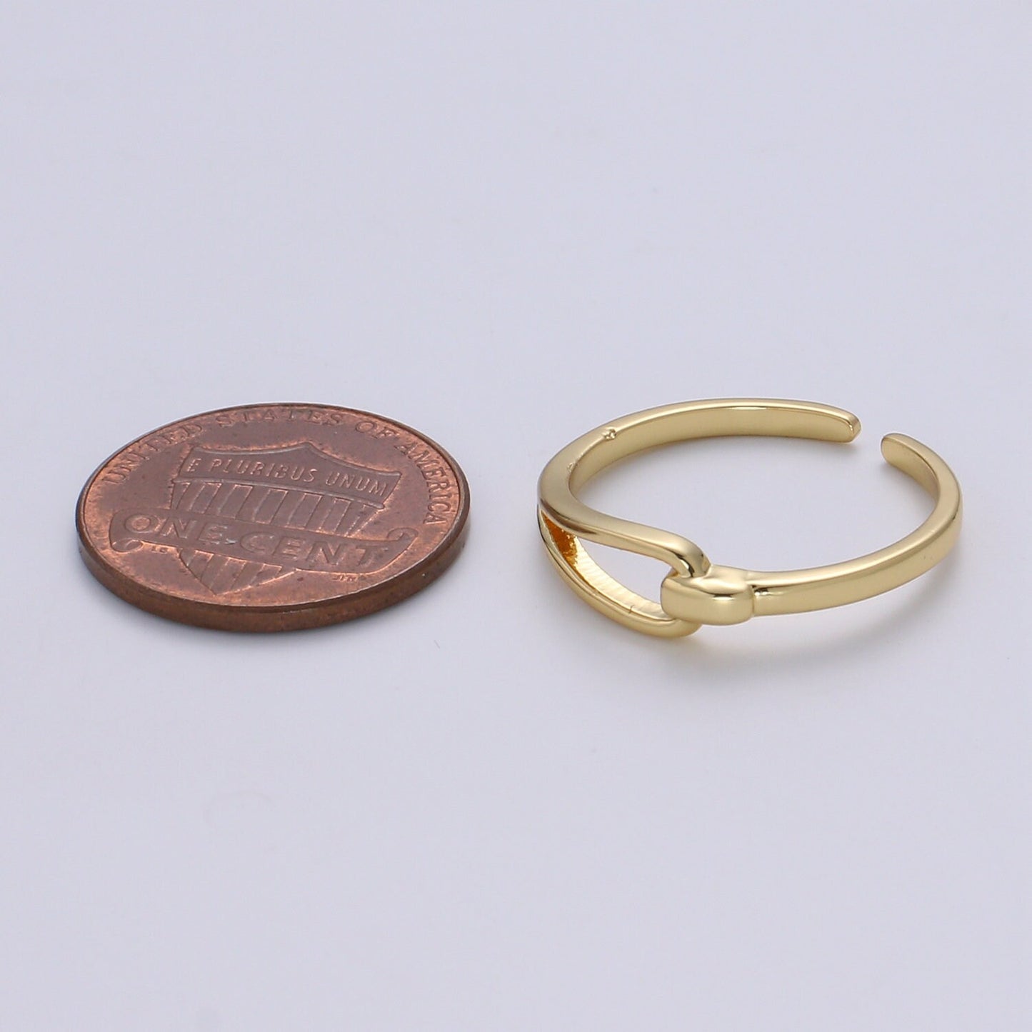 1pc Hold Me Tight Gold Ring, Adjustable Gold Curb Ring, Simple Hook Ring, Grasp Ring. 404