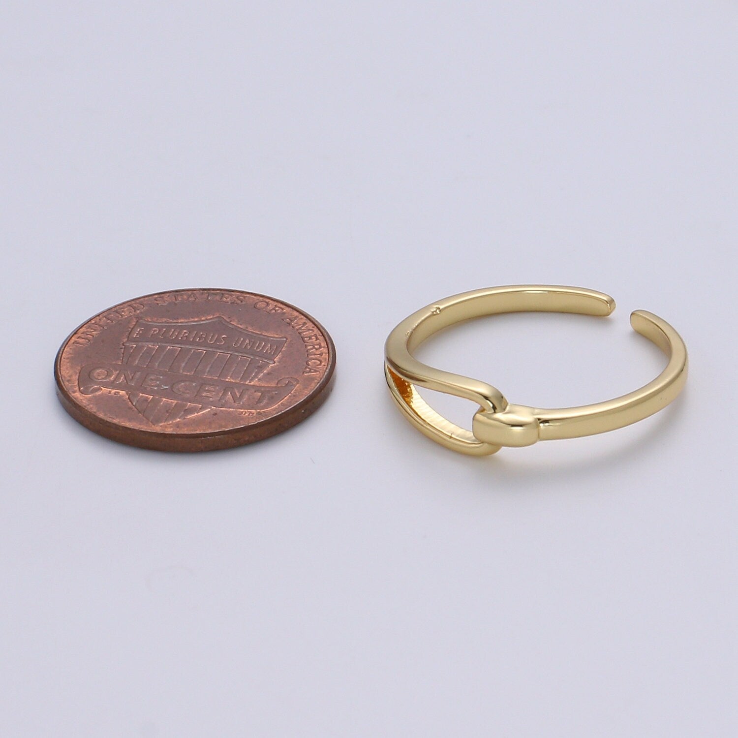 1pc Hold Me Tight Gold Ring, Adjustable Gold Curb Ring, Simple Hook Ring, Grasp Ring. 404