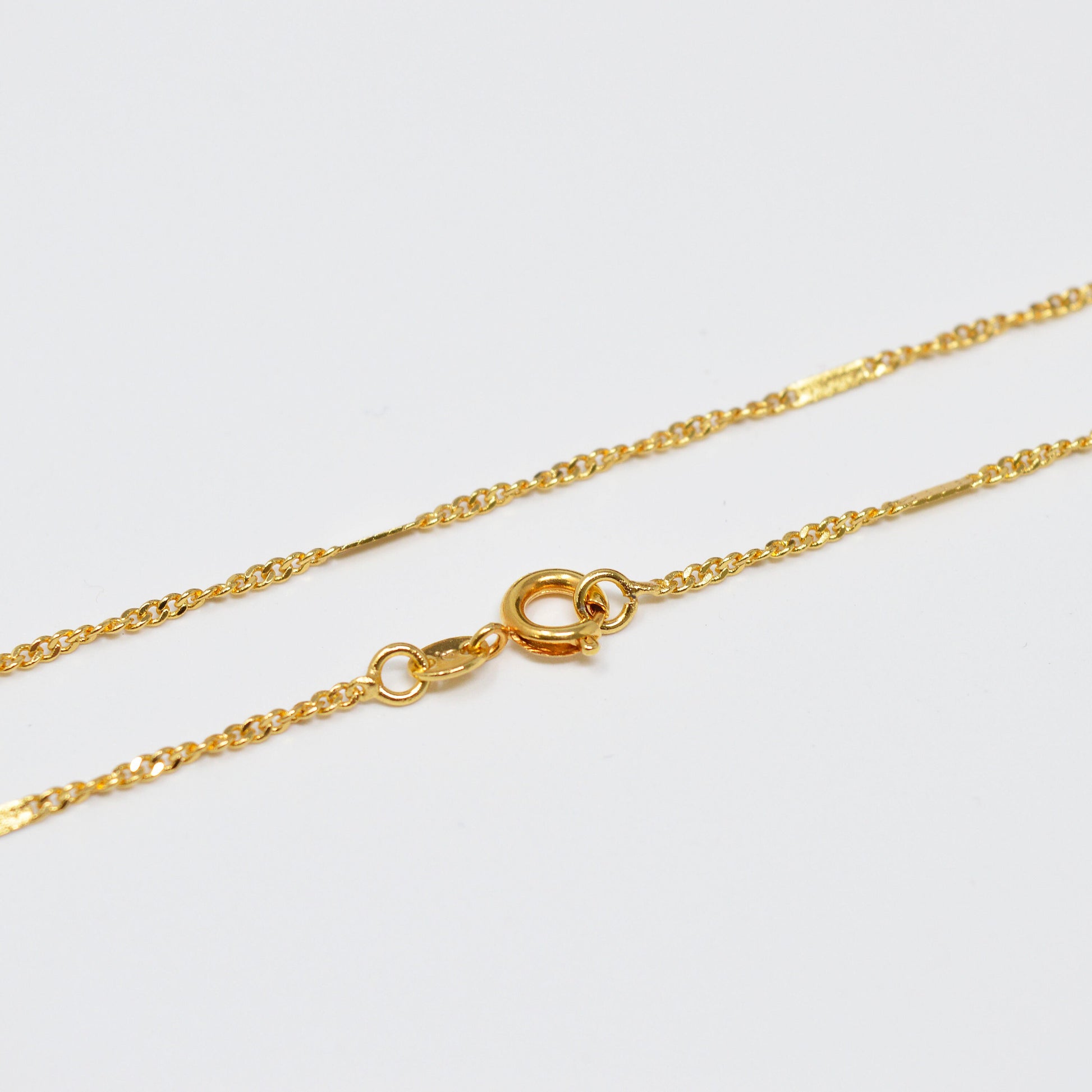 1pc 18'' Ready to Use 24K Gold Singapore Necklace, Layering Spiral Bar Chain Dainty Necklace, Perfect for Pendant Necklace, 992