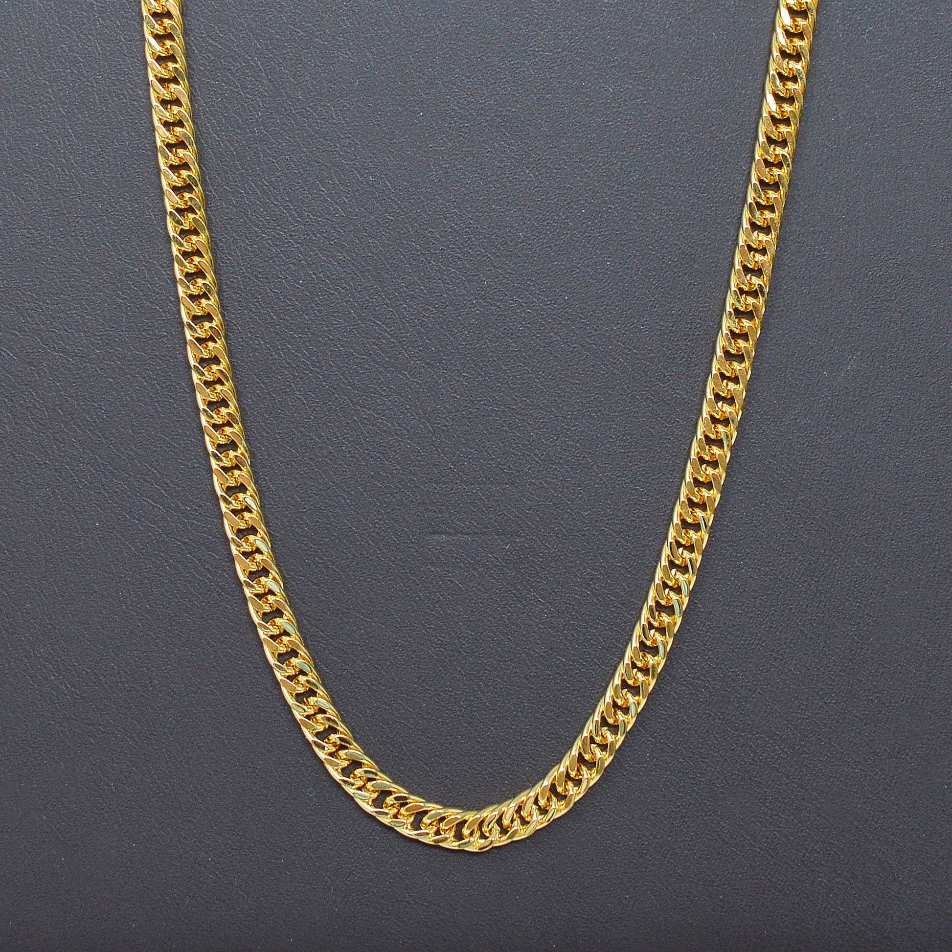 1pc 18.0", 5mm Ready to Use Gold Cuban Curb Necklace Chain,Layering Curb Chain Bold Necklace, For Pendant Charm Necklace, WA-370