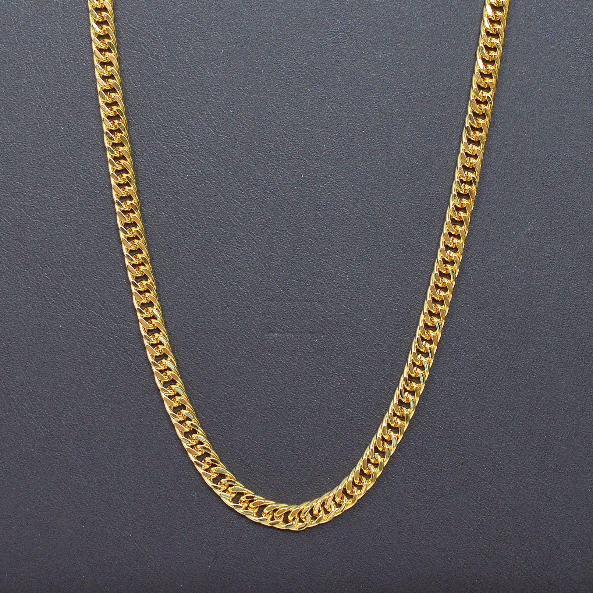 1pc 19.8' Ready to Use 24K Gold Cuban Curb Necklace Chain,Layering Curb Chain Bold Necklace, For Pendant Charm Necklace, 993