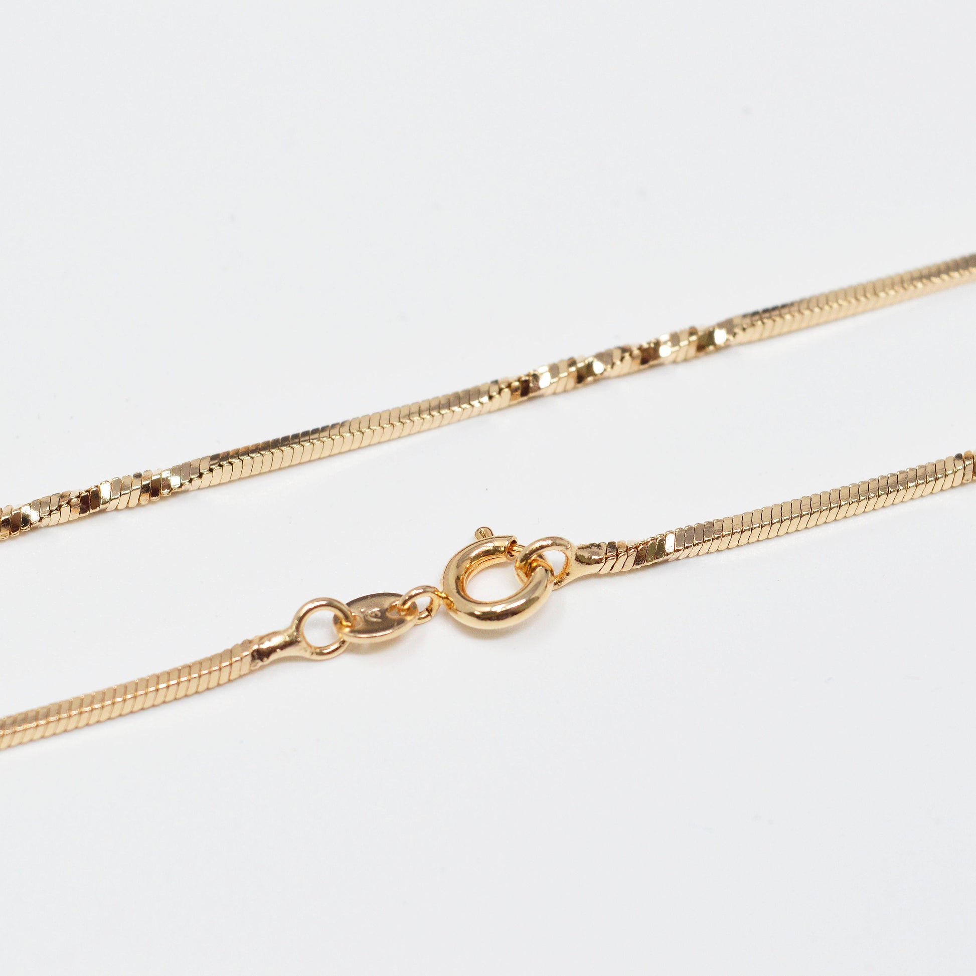 1pc 13.8' Ready to Use Gold Cocoon Necklace Chain, Layer Snake Twisted Chain Necklace, For Pendant Charm Necklace Making,1008
