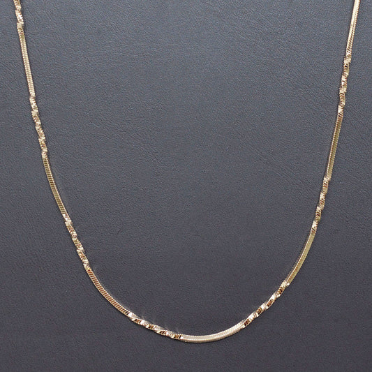 1pc 13.8' Ready to Use Gold Cocoon Necklace Chain, Layer Snake Twisted Chain Necklace, For Pendant Charm Necklace Making,1008