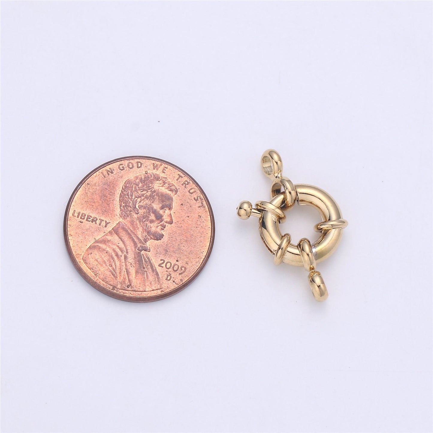 1x Gold Sailor Clasp, Large Spring Ring Include Loops 9, 10 mm, Necklace Bracelet Component supply for jewelry making
