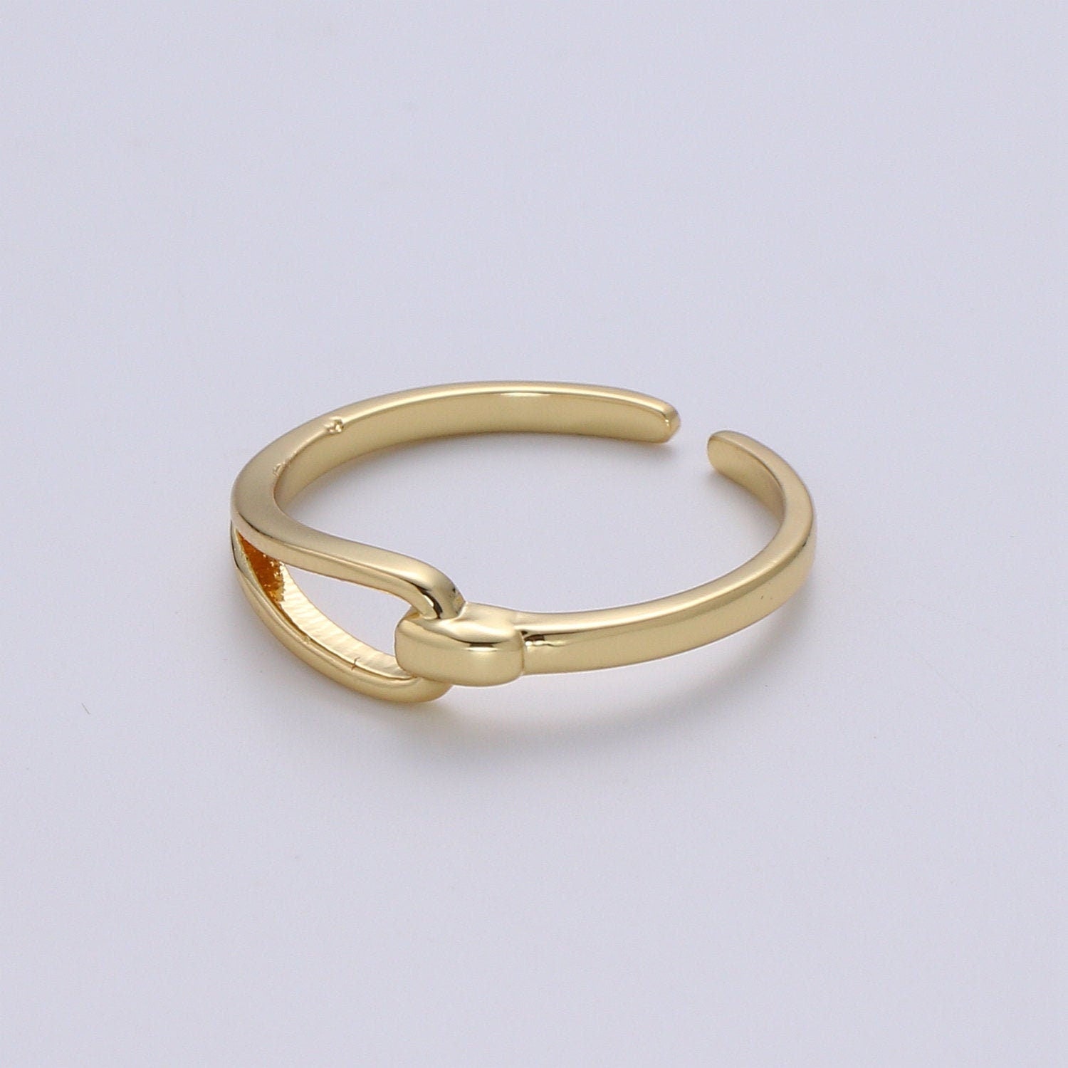 1pc Hold Me Tight Gold Ring, Adjustable Gold Curb Ring, Simple Hook Ring, Grasp Ring. 404