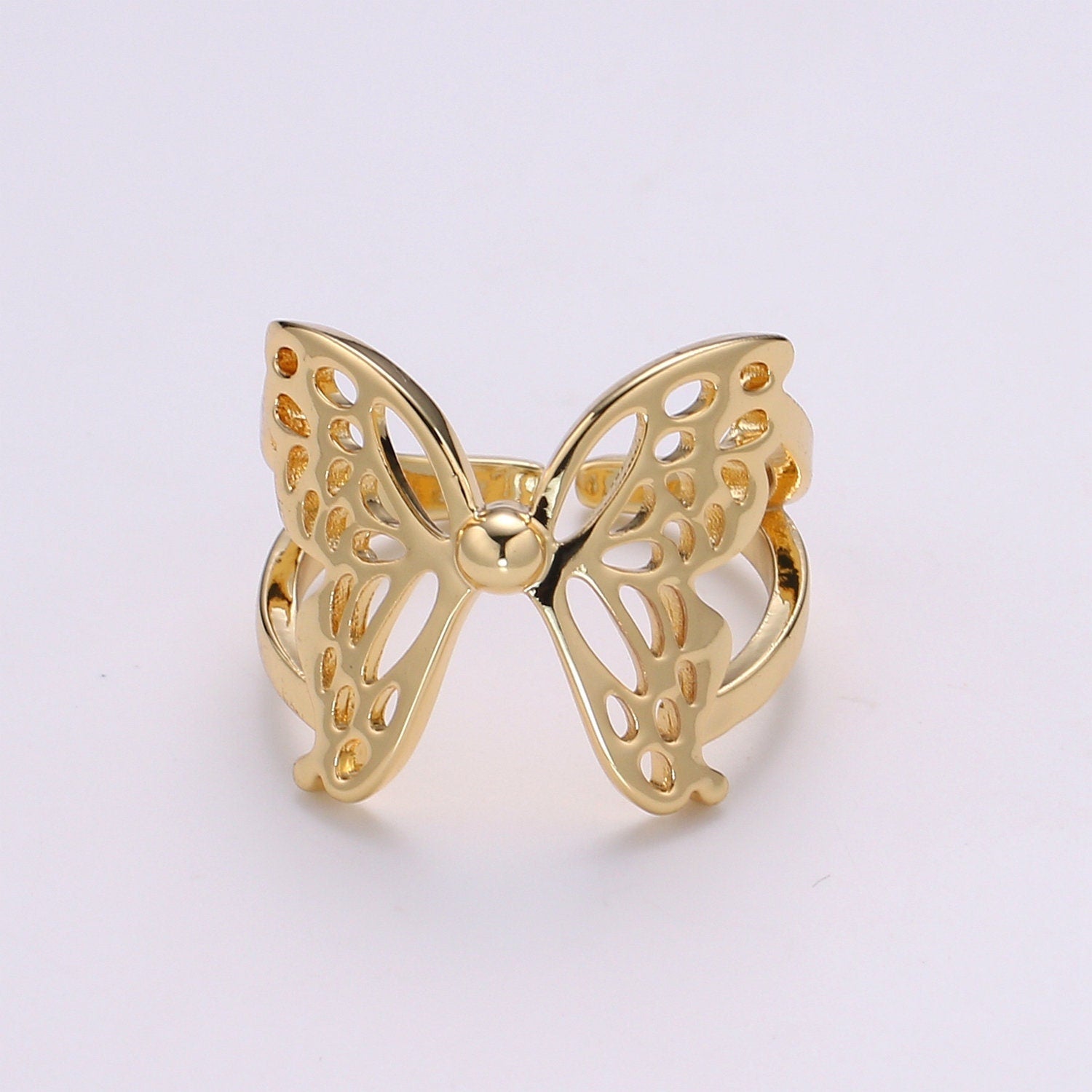 Dainty Butterfly Ring, Adjustable Gold Ring, Simple Mariposa Ring, Animal Lover Ring for Minimalist jewelry Everday Wear- R500