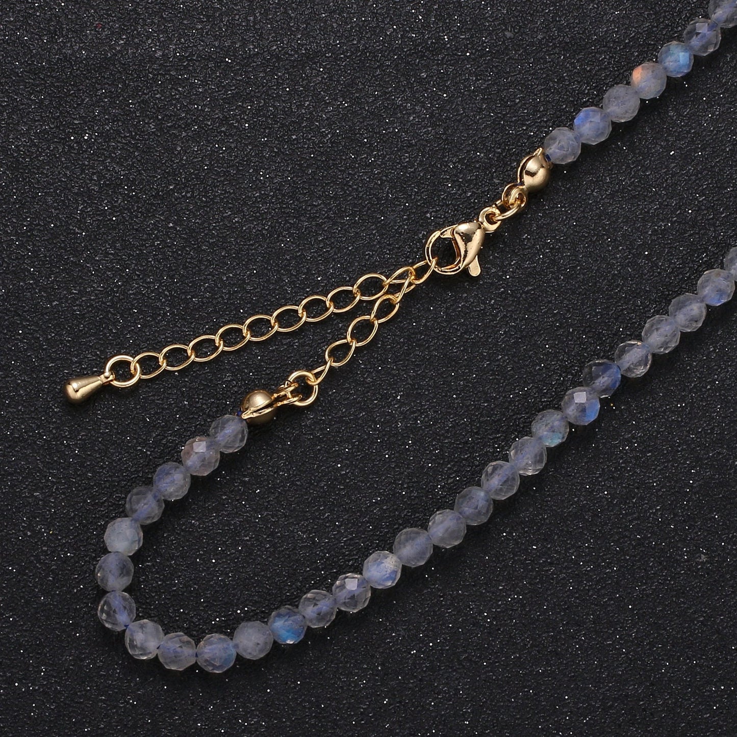 Gorgeous MoonStone Tiny Bead Necklace, Gold Necklace, Necklaces for Women, Precious Stone Bead Necklace. Beaded Necklace, Gemstone, WA016