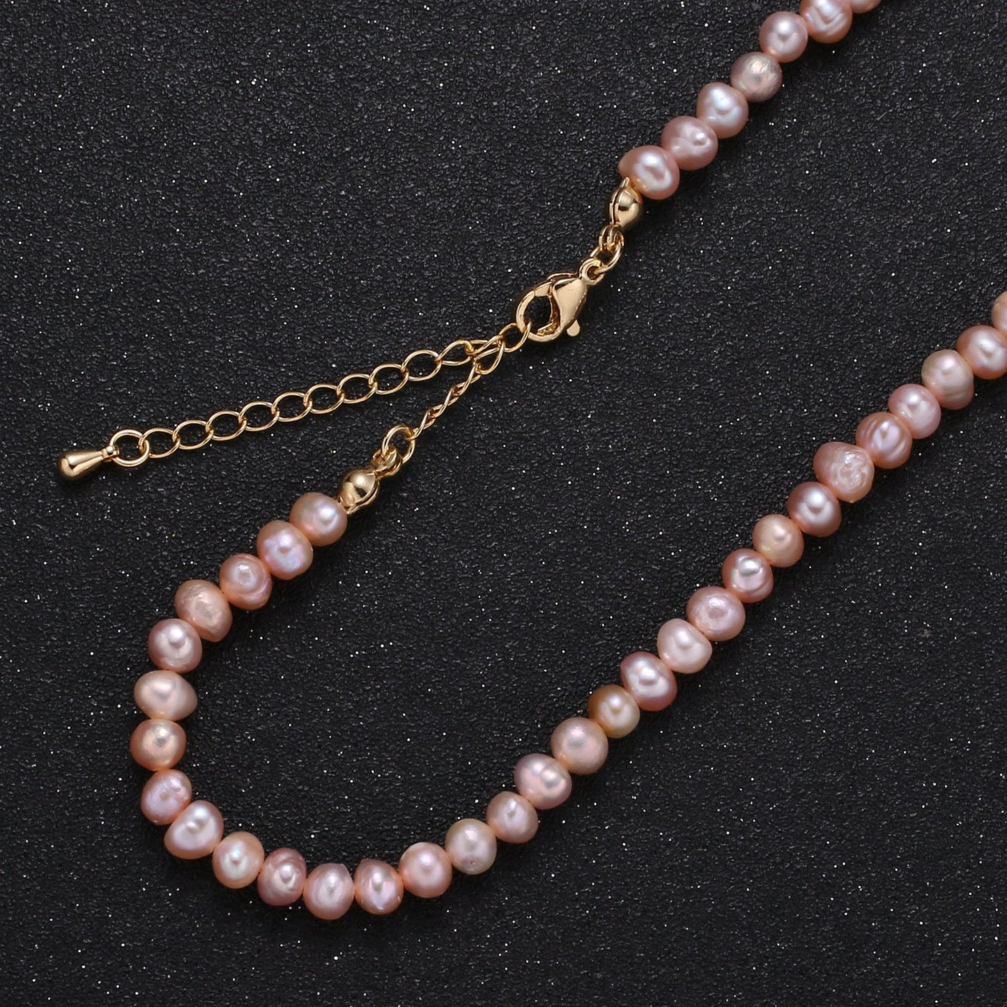 Tiny Pink Freshwater Seed Necklace, Layering Necklace, Pearl Beaded Necklace, Minimalist Necklace, Bridesmaid Gift, Wedding Jewellery