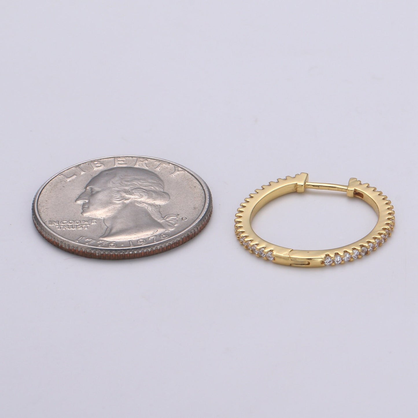 Dainty Mini Ear Huggies - 14k Gold CZ Earring | Small Hoops Huggies | Minimalist Jewelry| Cartilage Hoops | Helix Hoops, earring-1200