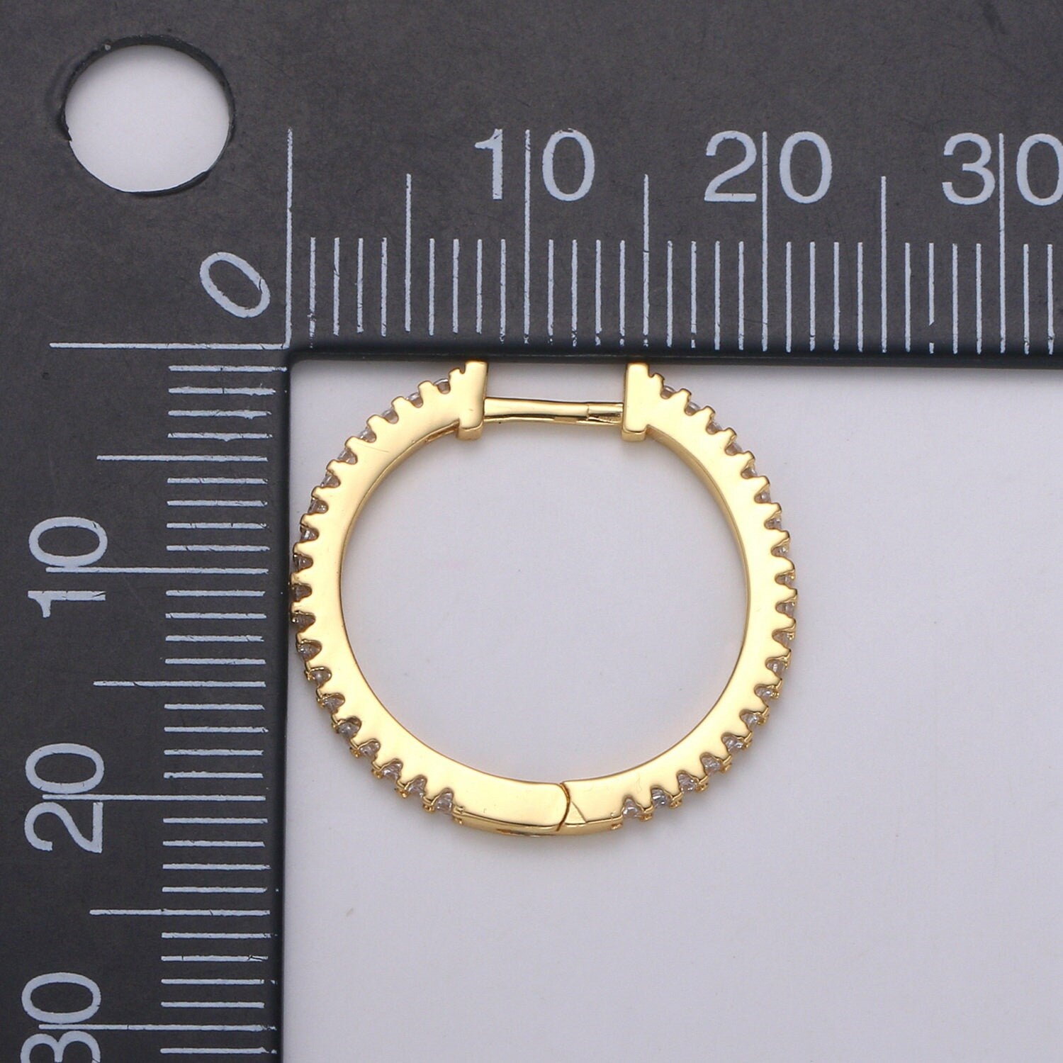 Dainty Mini Ear Huggies - 14k Gold CZ Earring | Small Hoops Huggies | Minimalist Jewelry| Cartilage Hoops | Helix Hoops, earring-1200