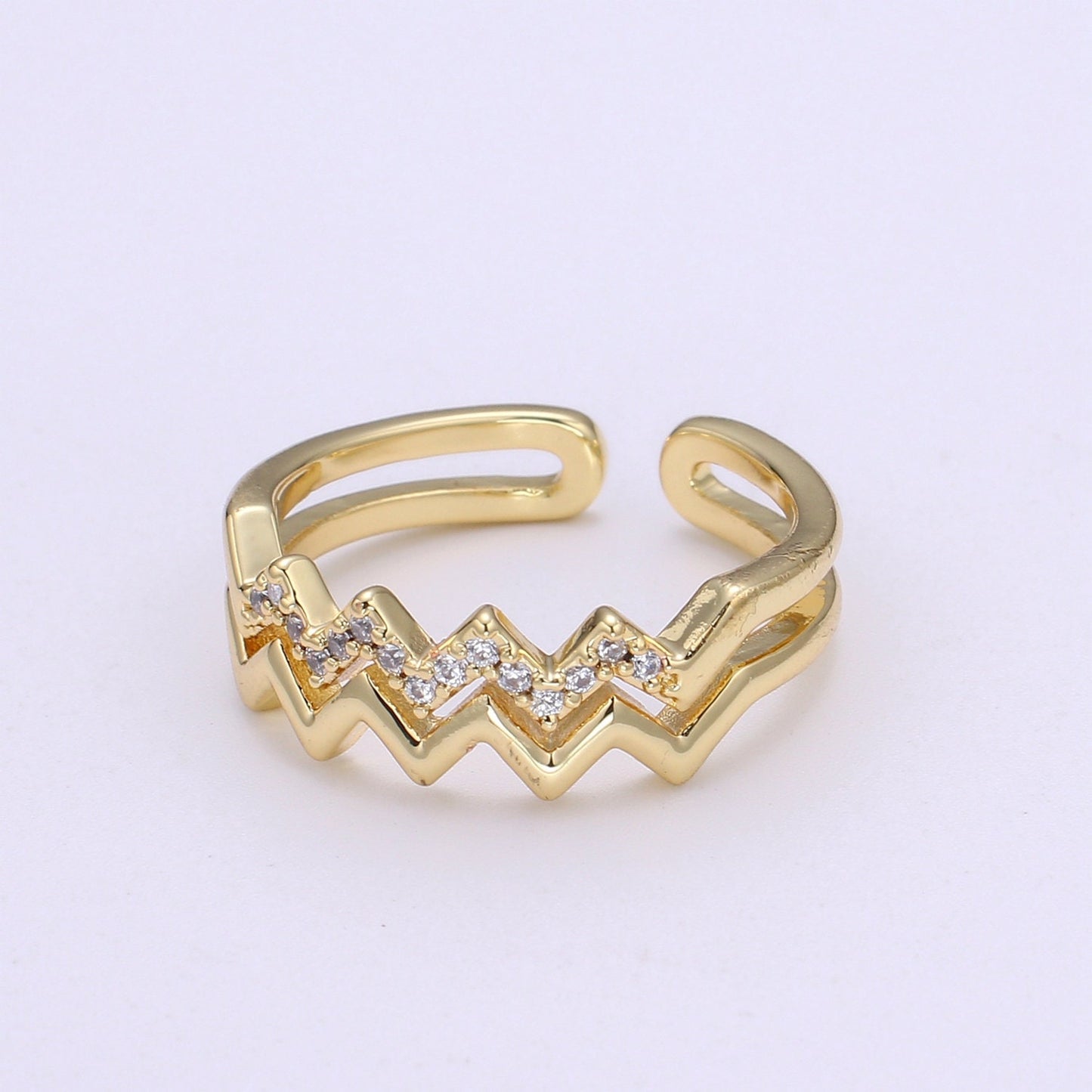 14k Gold Double Band Chevron V Stackable Wedding Band, Simple Promise Ring, Bridal Gold Double V Band, Minimalist Gift for Her