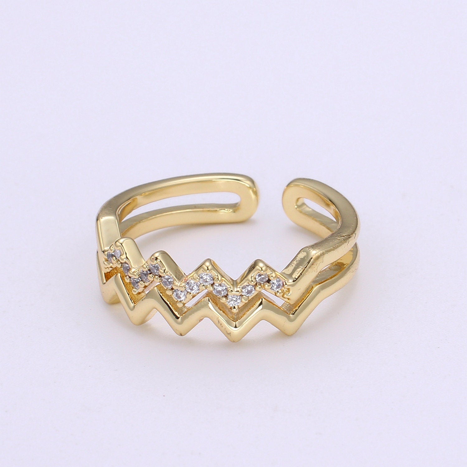 14k Gold Double Band Chevron V Stackable Wedding Band, Simple Promise Ring, Bridal Gold Double V Band, Minimalist Gift for Her