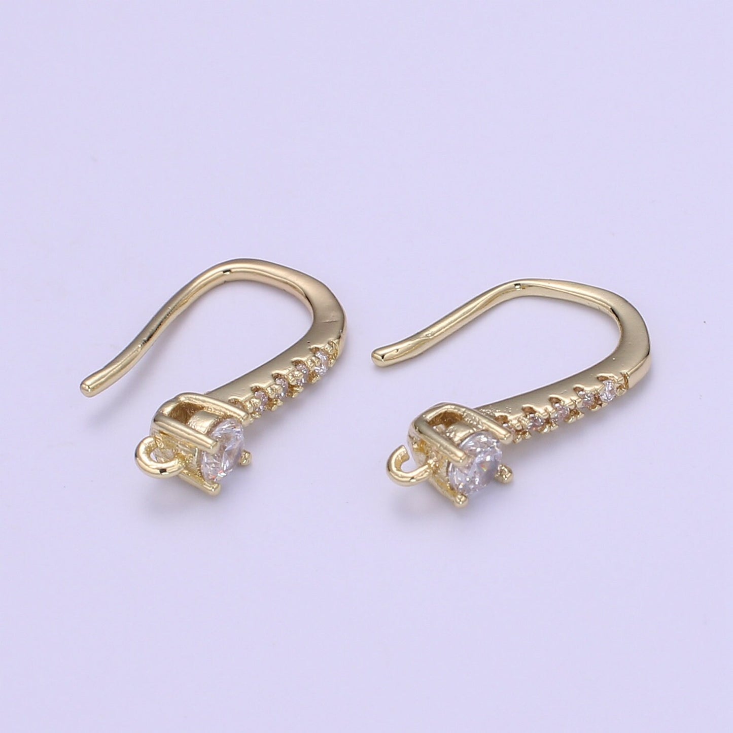 1 pair Gold Fish Hook Earrings Ear Wires French Hooks 15.5x9.5mm size 1 pair Open loop Micro Pave Cz Hook Earring Supply,L-235,L-236 L-237