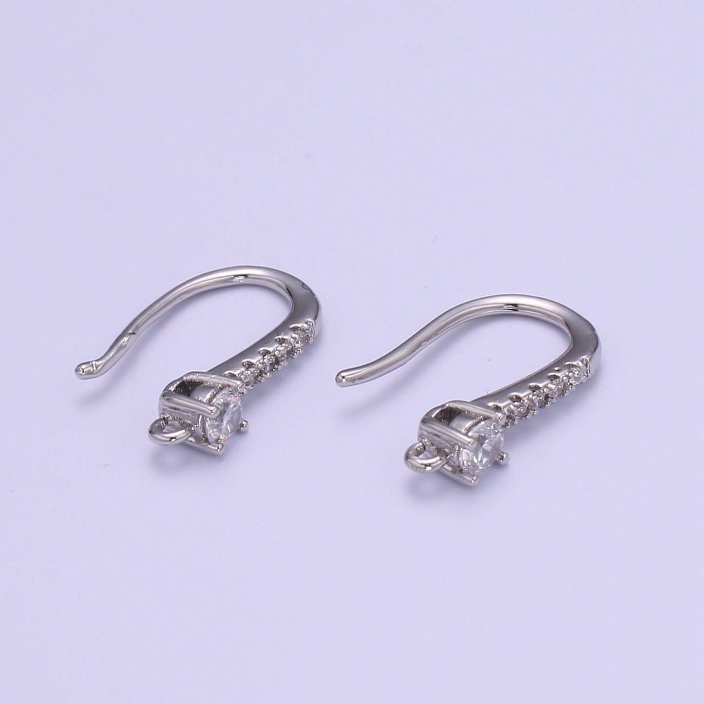 1 pair Gold Fish Hook Earrings Ear Wires French Hooks 15.5x9.5mm size 1 pair Open loop Micro Pave Cz Hook Earring Supply,L-235,L-236 L-237