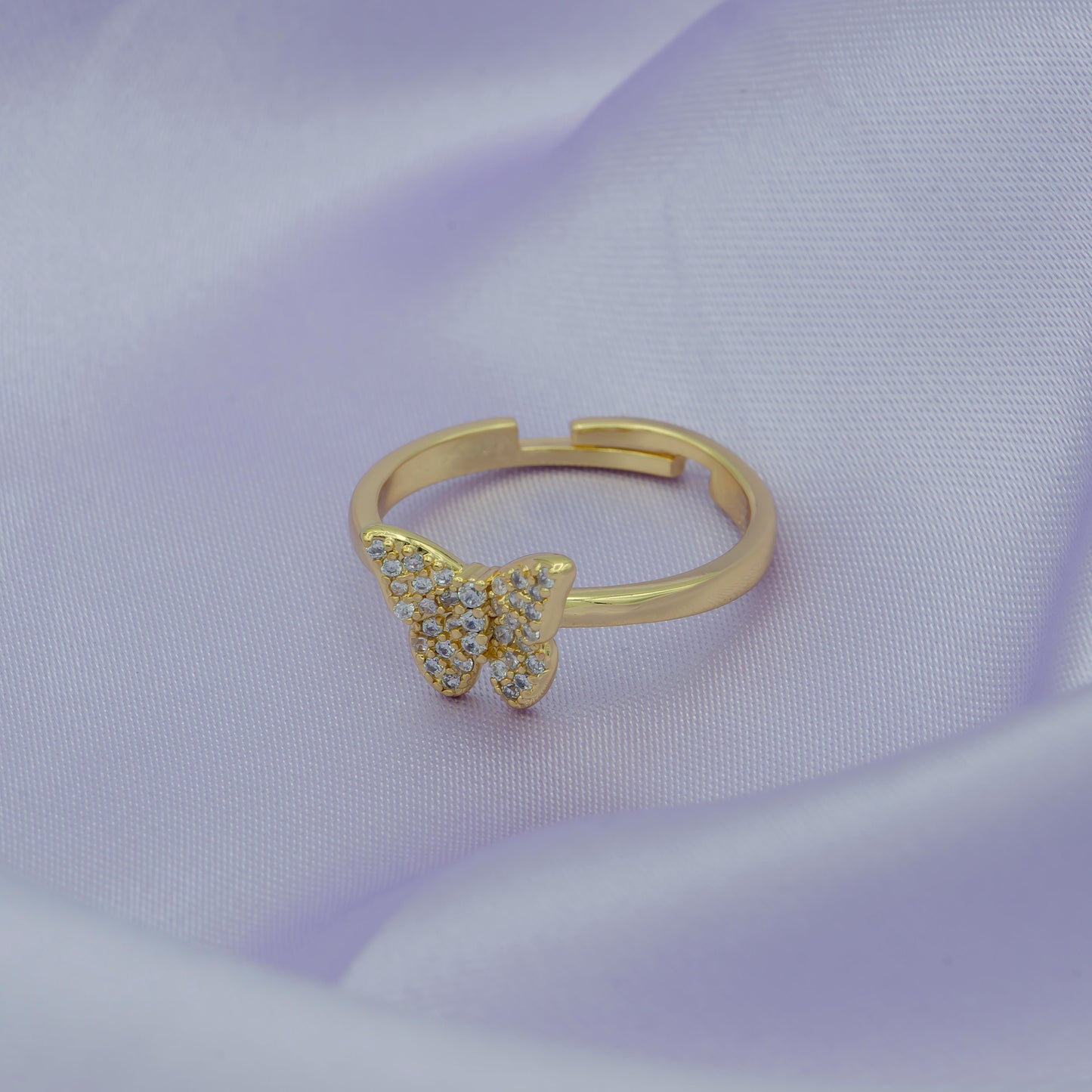 Dainty Butterfly Ring, Open Gold Adjustable Ring, Cute Mariposa Ring, Animal Lover Ring for Minimalist jewelry for Kids Teenager Gift Idea