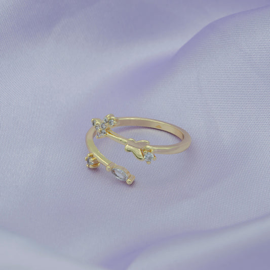 Adjustable Butterfly Ring, Gold Butterfly Ring, Mariposa Monarch Butterfly Ring Micro Pave Butterfly Ring, Minimalist open ring