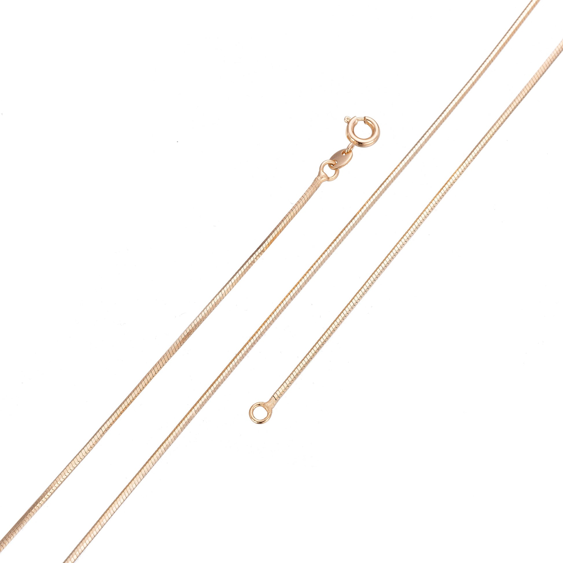 1pc 24.5'' Ready to Use 18K Gold Cocoon Necklace Chain, Layer Snake Chain Dainty Necklace, For Pendant Charm Necklace Making, 43