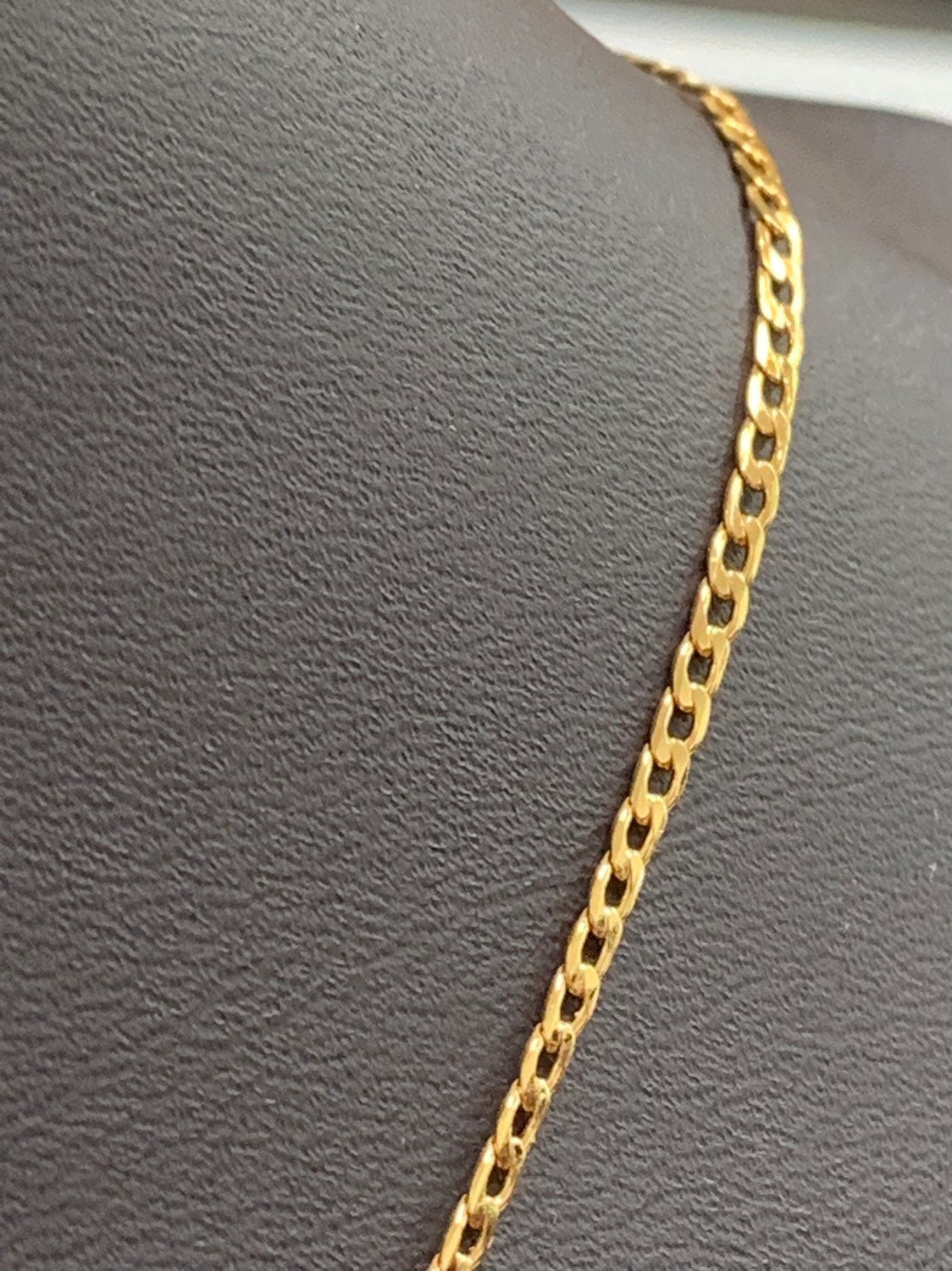 1pc 19.5'' Ready to Use 24K Gold Cuban Curb Necklace Chain, Layering Curb Chain Necklace, Lobster Clasp, Width is 4.6mm,CN-153