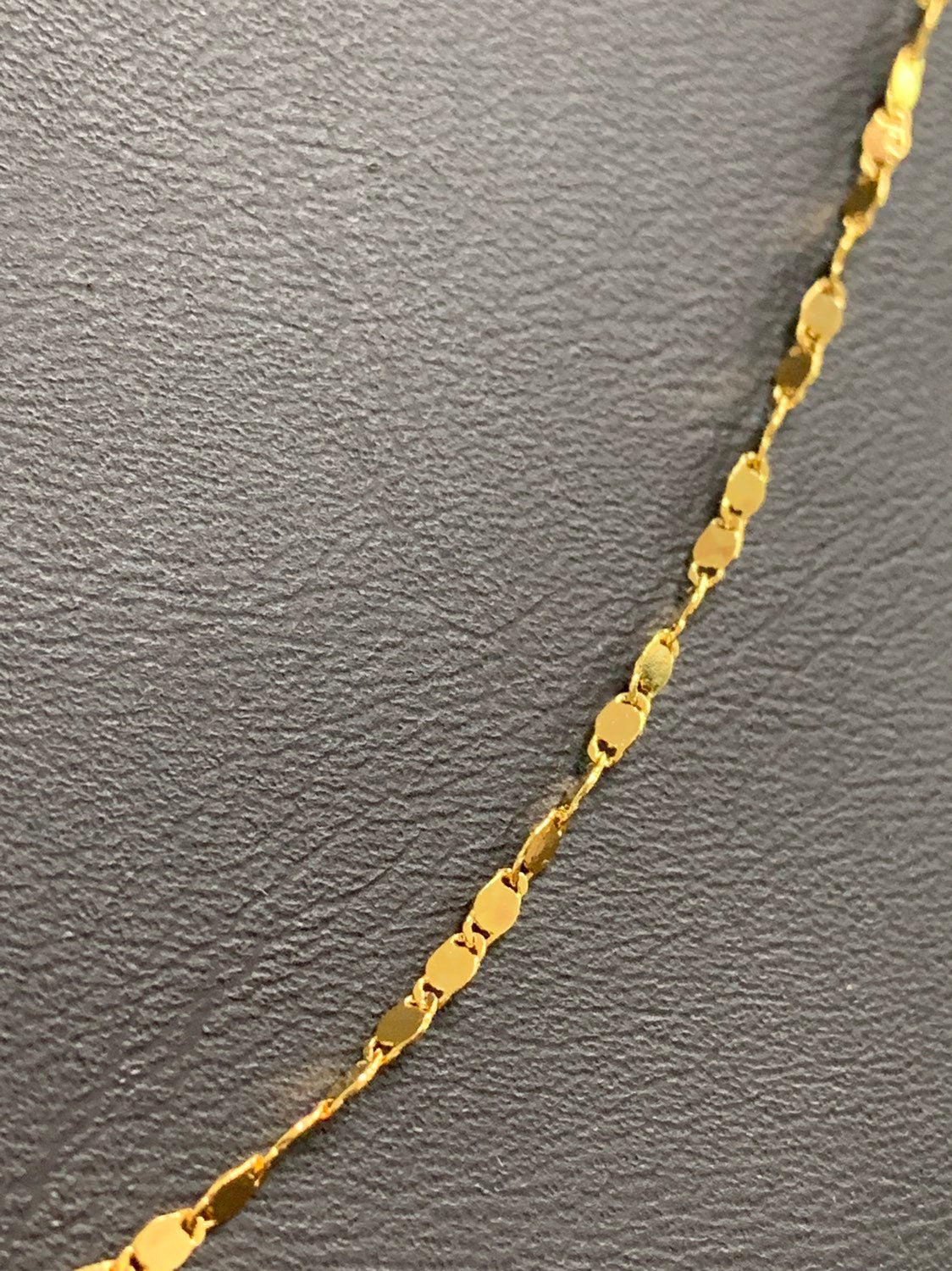1pc 19.5'' Ready to Use 24K Gold Twisted Unique Necklace Chain, Layering Plate Lock Chain Dainty Necklace, Perfect for Pendant Necklace, 167