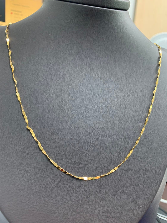 1pc 19.5'' Ready to Use 24K Gold Twisted Unique Necklace Chain, Layering Plate Lock Chain Dainty Necklace, Perfect for Pendant Necklace, 167
