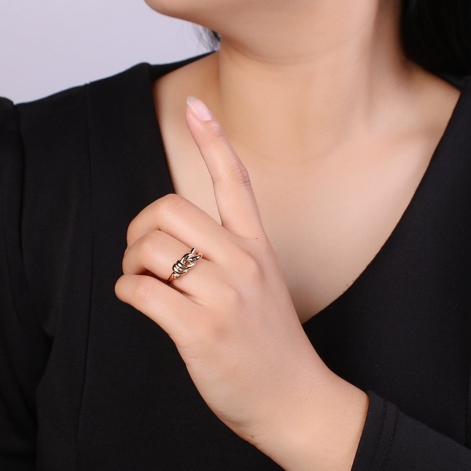 Gold Knot Ring, Tie The Knot Ring, Love Knot Ring, Dainty Gold Filled Knot Ring, Twisted Gold Minimalist Ring