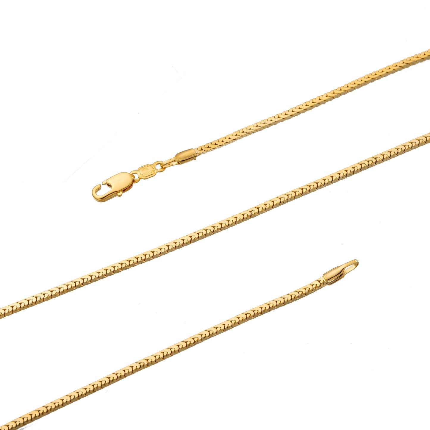 1pc 19.5'' Ready to Use 24K Gold Unique Necklace Chain, Omega LInk Layering Chain Flat Necklace, Perfect for Pendant Necklace, 186