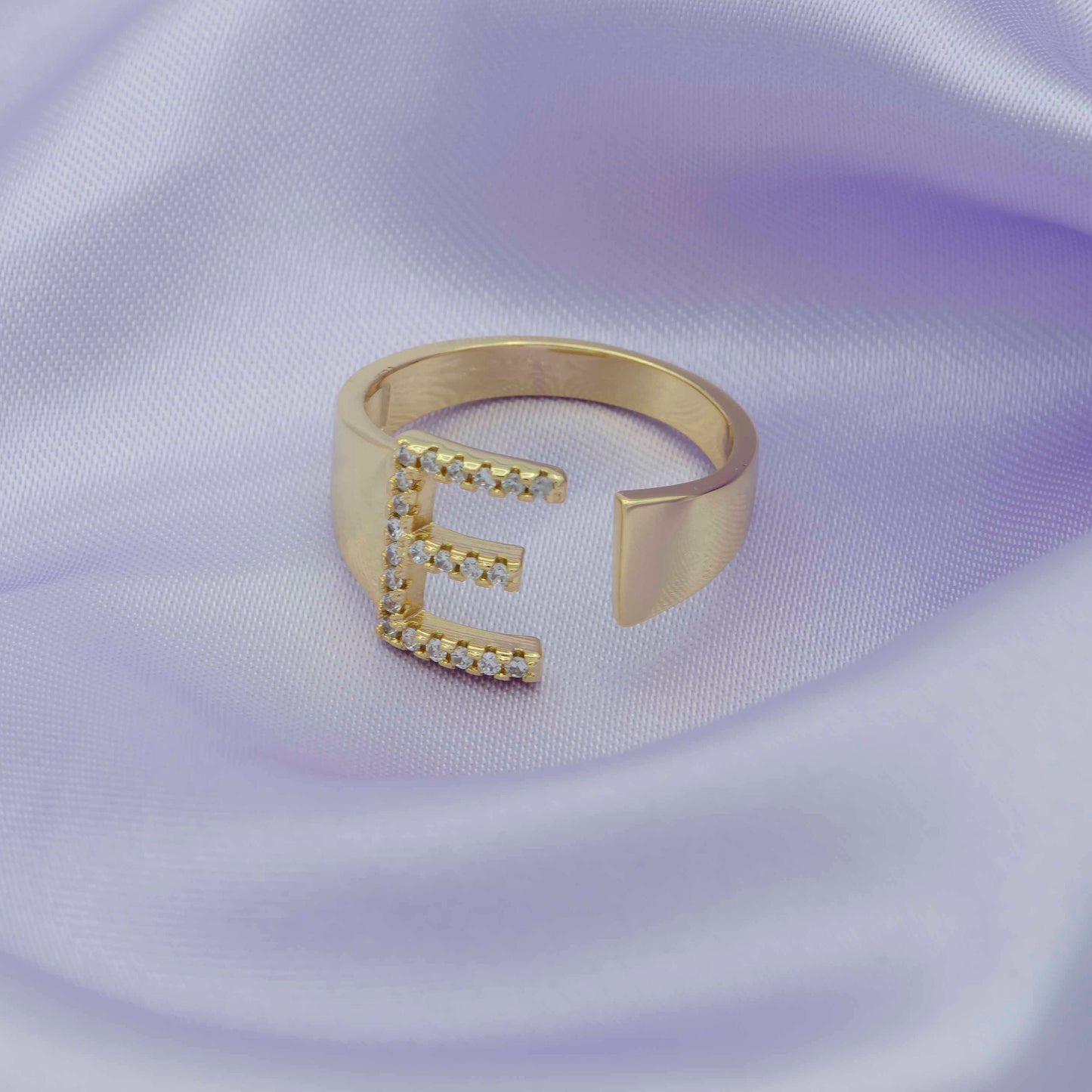 Chunky Initial Gold Ring Alphabet Ring Gold Stacking Ring Open Ring Letter Ring Vintage Gold Rings Thumb Ring Personalized Jewelry